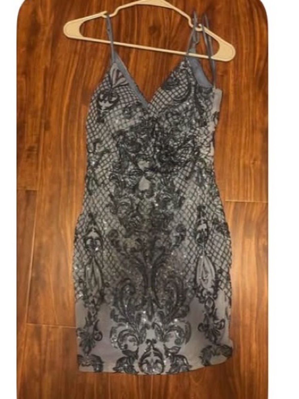 Women's Blue Lace-Print Spaghetti Strap Dress